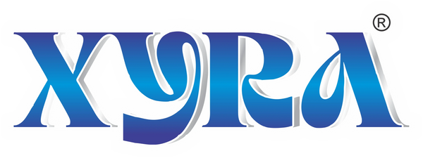 Blue gradient logo with stylized white outline text and registered trademark symbol